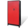 Armoire à outils avec 2 portes Acier 90x40x180 cm Noir et rouge 
