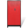 Armoire à outils avec 2 portes Acier 90x40x180 cm Noir et rouge 