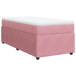 Sommier à lattes de lit avec matelas Rose 100x200 cm Velours 