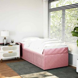 Sommier à lattes de lit avec matelas Rose 100x200 cm Velours 