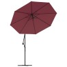 Tissu de remplacement pour parasol déporté Rouge bordeaux 350cm 