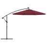 Tissu de remplacement pour parasol déporté Rouge bordeaux 350cm 