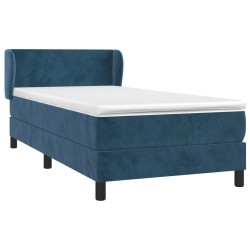 Sommier à lattes de lit avec matelas Bleu foncé 90x200 cm 