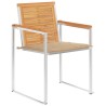 Chaises de jardin avec coussins lot de 2 Teck solide et acier 