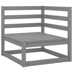 Salon de jardin 7 pcs gris bois de pin massif 
