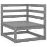 Salon de jardin 7 pcs gris bois de pin massif 
