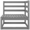 Salon de jardin 7 pcs gris bois de pin massif 