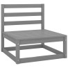 Salon de jardin 7 pcs gris bois de pin massif 