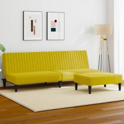 Ensemble de canapés 2 pcs jaune velours 