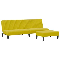Ensemble de canapés 2 pcs jaune velours 