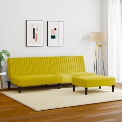Ensemble de canapés 2 pcs jaune velours 