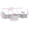 Salon de jardin avec coussins 6 pcs beige résine tressée 
