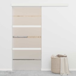 Porte coulissante Verre ESG et aluminium 90x205 cm Argenté 