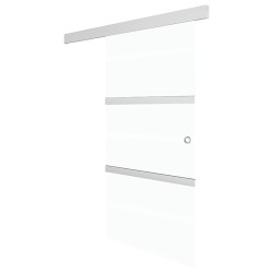 Porte coulissante Verre ESG et aluminium 90x205 cm Argenté 