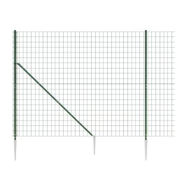 Clôture en treillis métallique et piquet d'ancrage vert 2,2x25m 