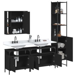 Ensemble d’armoires salle de bain 4 pcs noir bois d'ingénierie 