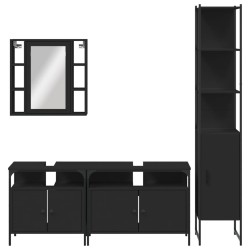Ensemble d’armoires salle de bain 4 pcs noir bois d'ingénierie 