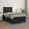 Sommier à lattes de lit avec matelas noir 120x190 cm similicuir 