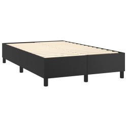 Sommier à lattes de lit avec matelas noir 120x190 cm similicuir 
