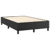 Sommier à lattes de lit avec matelas noir 120x190 cm similicuir 