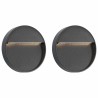 Appliques murales à LED d'extérieur 2 pcs 3 W Noir Rond 