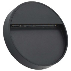 Appliques murales à LED d'extérieur 2 pcs 3 W Noir Rond 