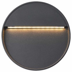 Appliques murales à LED d'extérieur 2 pcs 3 W Noir Rond 
