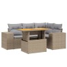 Salon de jardin avec coussins 5 pcs beige résine tressée 