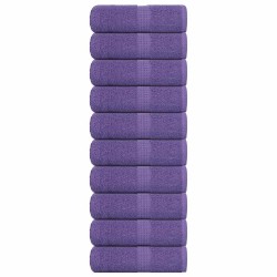 Serviettes d'invité 10 pcs violet 30x50 cm 360 g/m² 100% coton 