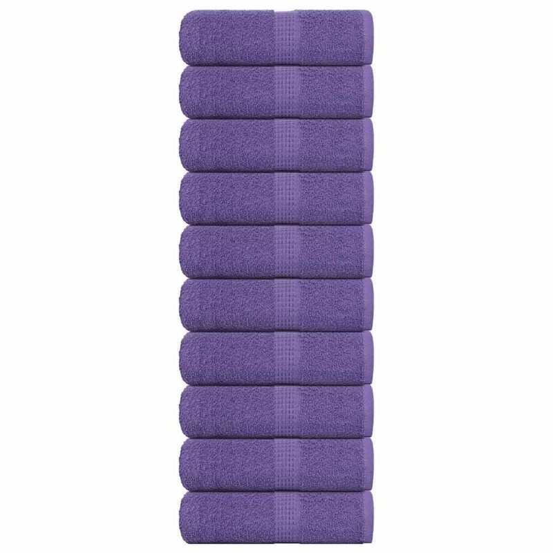 Serviettes d'invité 10 pcs violet 30x50 cm 360 g/m² 100% coton 