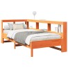 Lit bibliothèque sans matelas cire marron 90x190 cm pin massif 