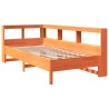 Lit bibliothèque sans matelas cire marron 90x190 cm pin massif 