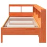 Lit bibliothèque sans matelas cire marron 90x190 cm pin massif 