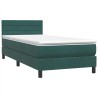 Sommier à lattes de lit et matelas vert foncé 80x220 cm velours 