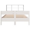 Lit bibliothèque sans matelas blanc 140x190 cm bois pin massif 