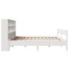 Lit bibliothèque sans matelas blanc 140x190 cm bois pin massif 