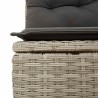 Salon de jardin 6 pcs avec coussins gris clair résine tressée 
