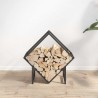 Portant de bois chauffage noir 50x25x50 cm 