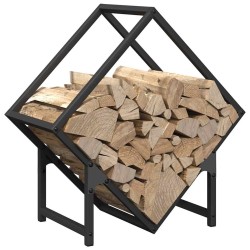 Portant de bois chauffage noir 50x25x50 cm 