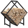 Portant de bois chauffage noir 50x25x50 cm 