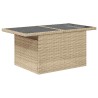 Salon de jardin avec coussins 5 pcs beige résine tressée 