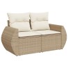 Salon de jardin avec coussins 5 pcs beige résine tressée 