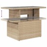 Salon de jardin avec coussins 5 pcs beige résine tressée 