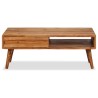 Table basse Bois massif avec tiroir sculpté 100x50x40 cm 