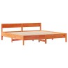Cadre de lit sans matelas cire marron 200x200cm bois pin massif 