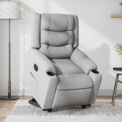 Fauteuil inclinable électrique gris clair tissu 