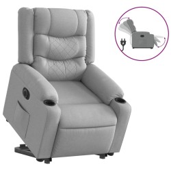 Fauteuil inclinable électrique gris clair tissu 