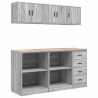 Armoires de garage 6 pcs sonoma gris bois d'ingénierie 