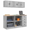Armoires de garage 6 pcs sonoma gris bois d'ingénierie 