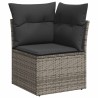 Salon de jardin 6 pcs avec coussins gris clair résine tressée 